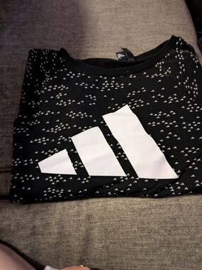 Adidas Black Logo Crewneck Sweatshirt - White Logo